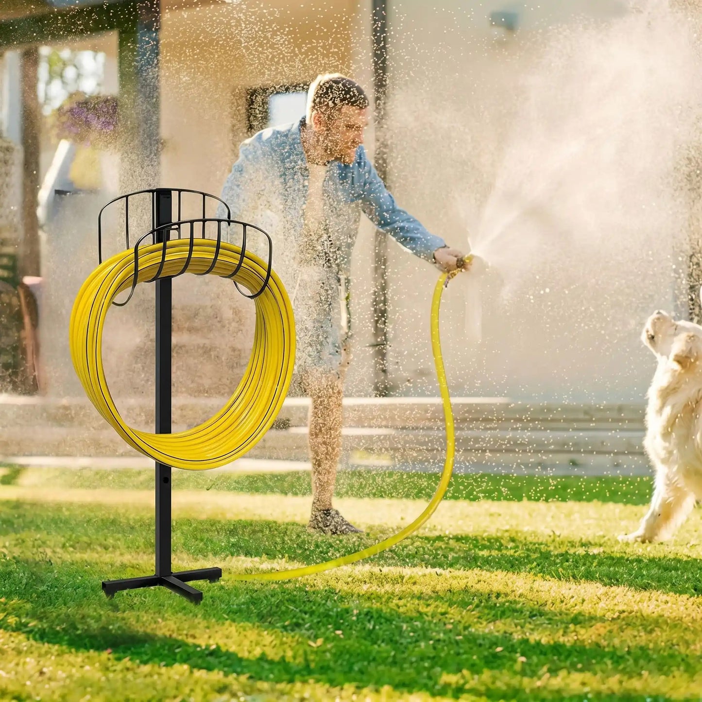 Support-tuyau-arrosage-chien