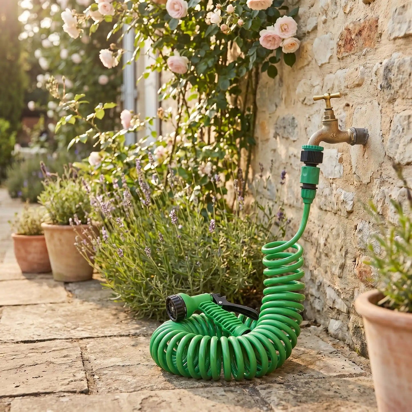 Tuyau-d'arrosage-extensible-mur-extérieur