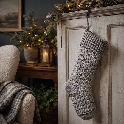chaussette-noel-grise