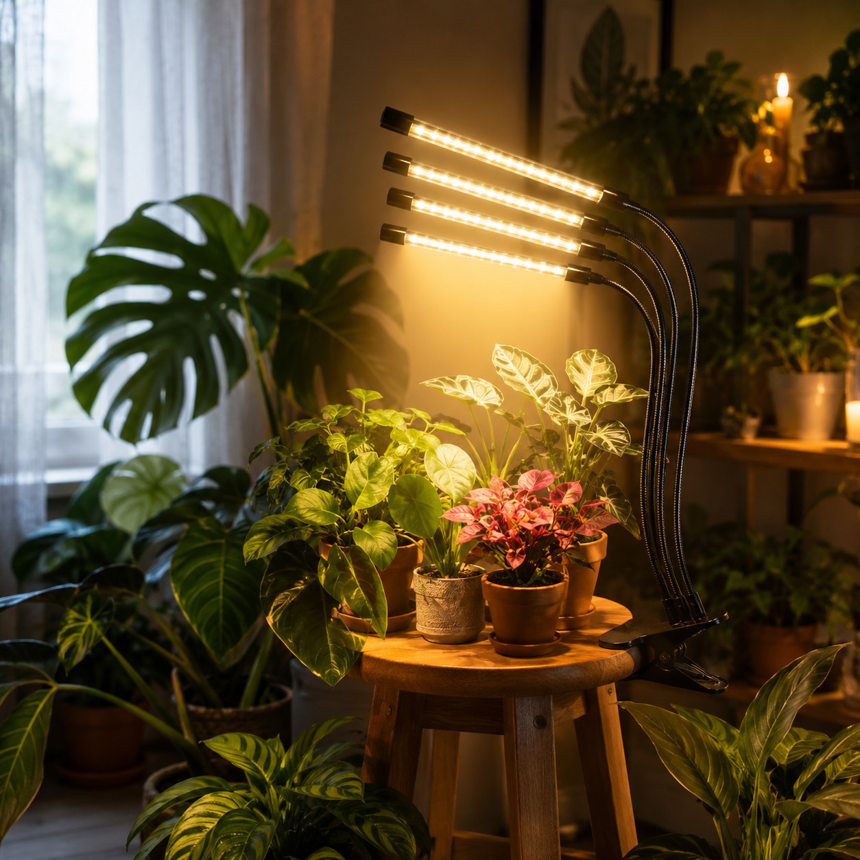 lampe-pour-les-plante-quatre-têtes