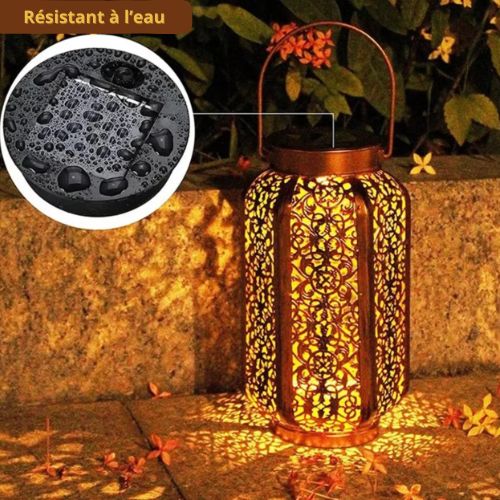 Gadgy Lot de 2 Lanternes Solaires Marocaines - Lampes LED Extérieures Étanches à Gadgy Lot de 2 Lanternes Solaires Marocaines - Lampes LED Extérieures Étanches à