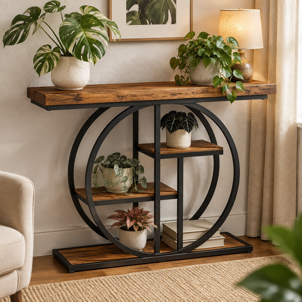 meuble-pour-plante-brun