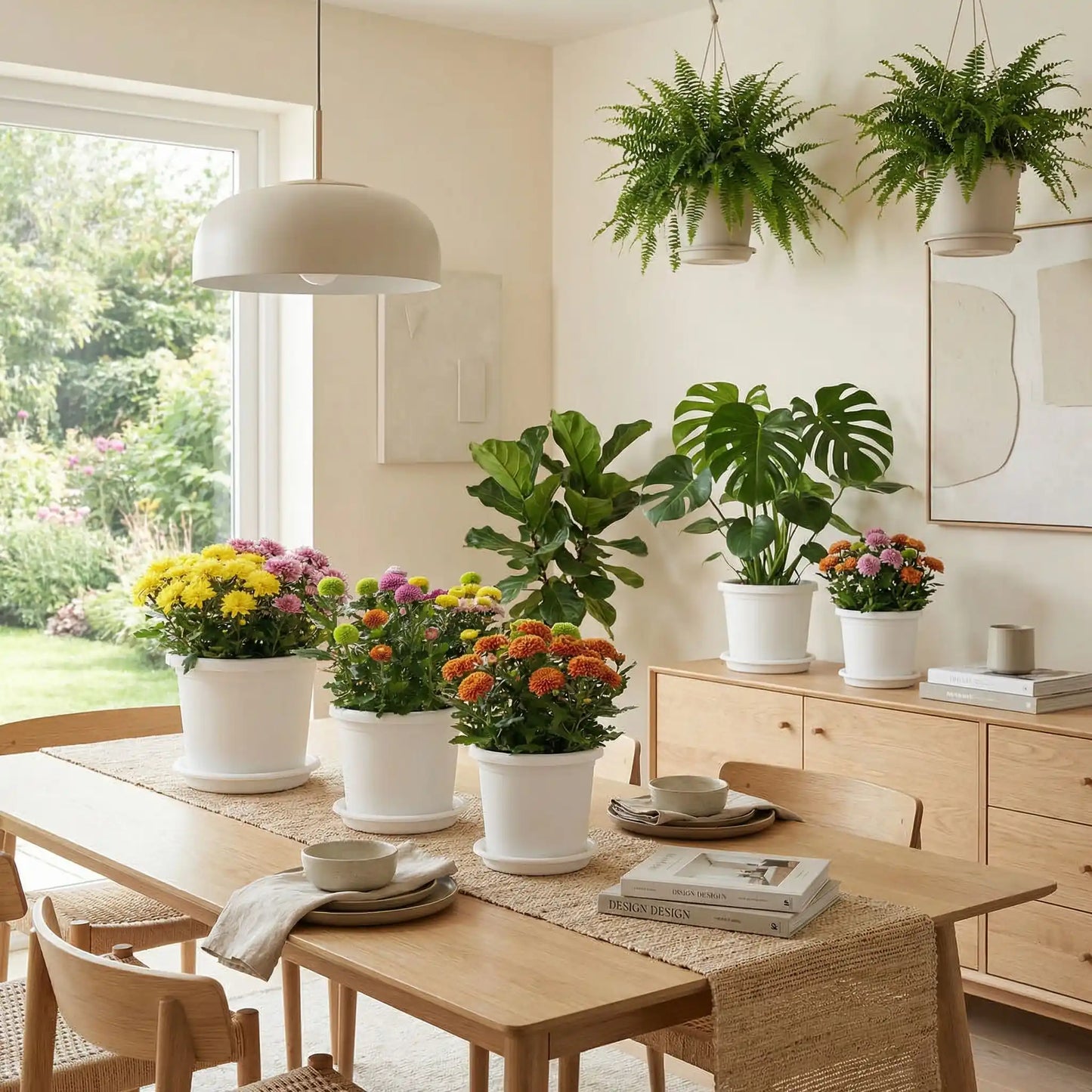 pot-de-fleurs-salle-à-manger