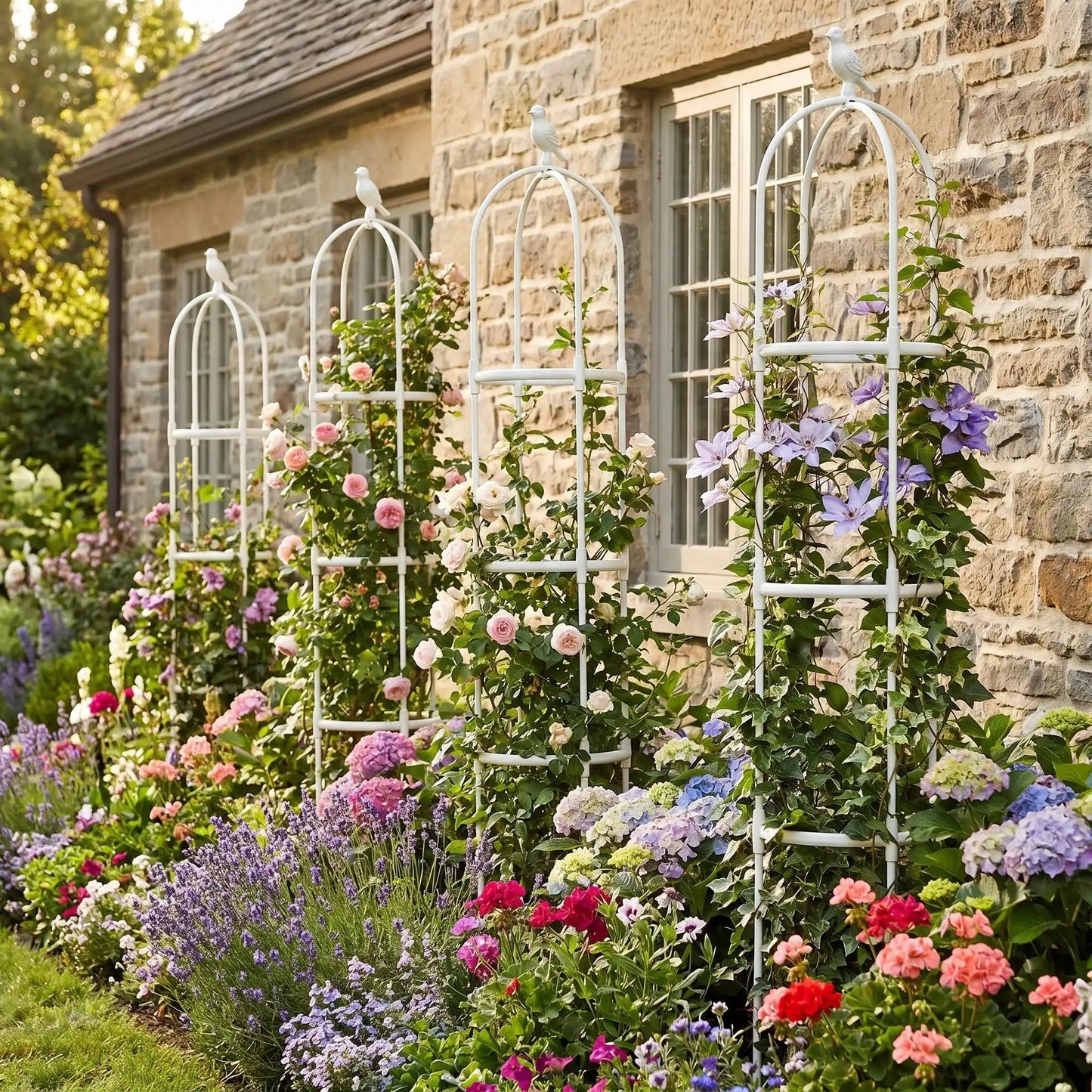 support-plante-grimpante-fleurs