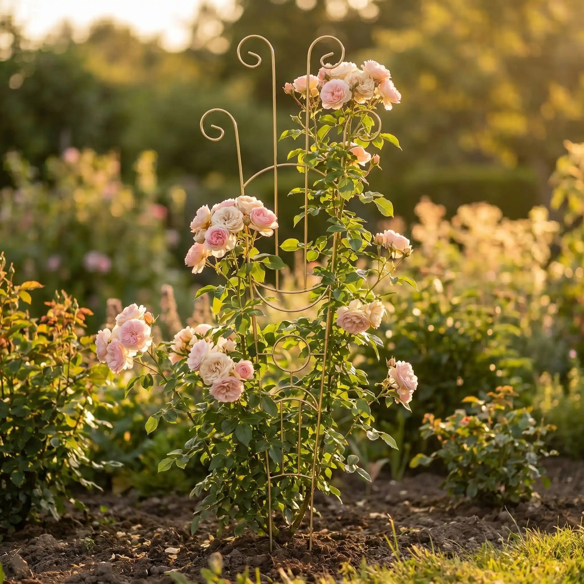 support-plante-grimpante-rose