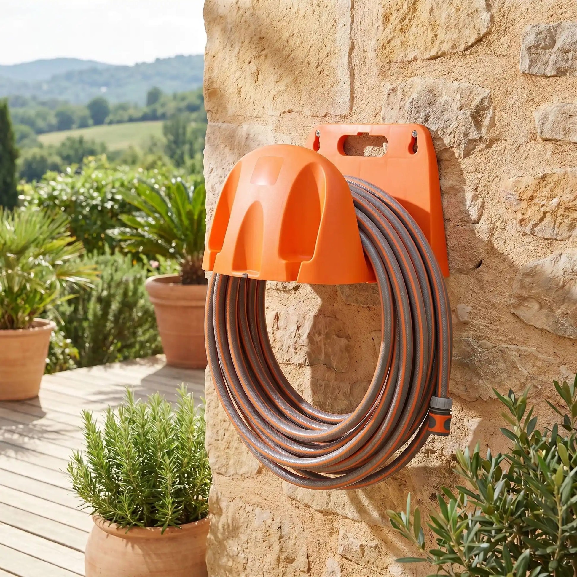 support-tuyau-arrosage-orange