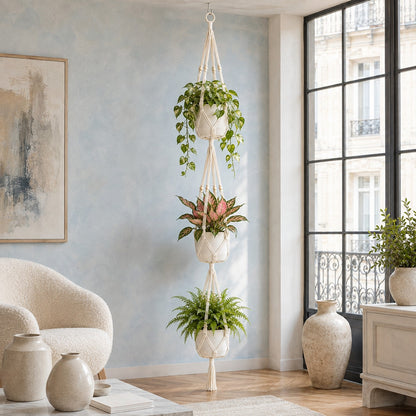 suspension-plante-macramé-coton